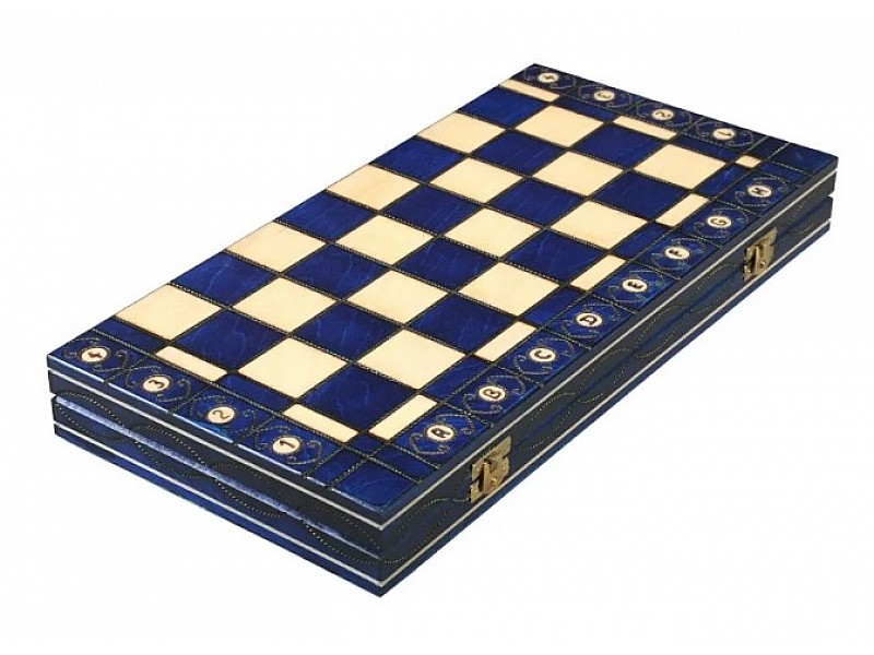 Wooden chess set Senator blue 