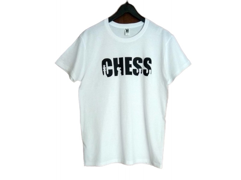 Camiseta con motivo de ajedrez impreso (blanco)
