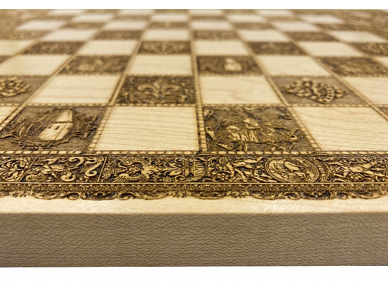 War Chess & Checkers Wood Board Game 