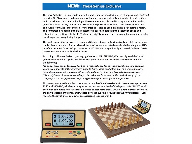 Electronic chess computer  "Genius Exclusive"