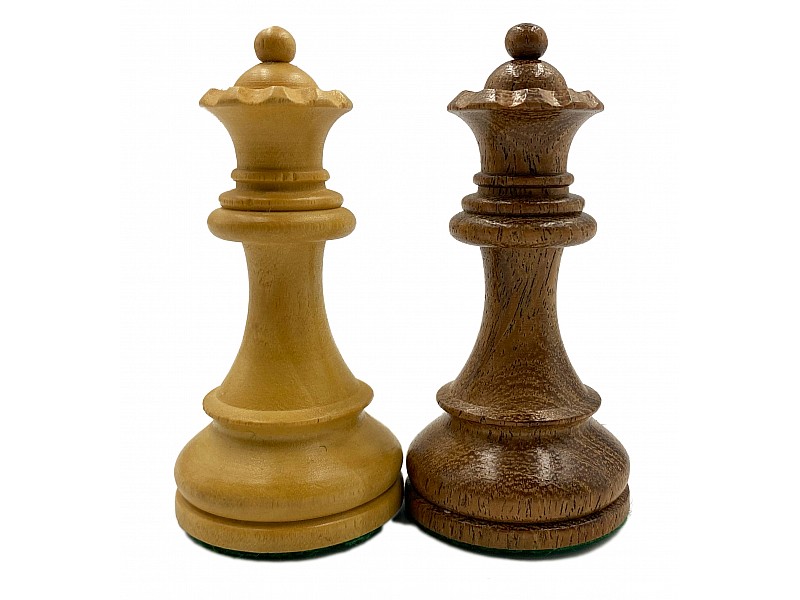 Spare queen wooden de German staunton - marrón/crema juego de 3.75