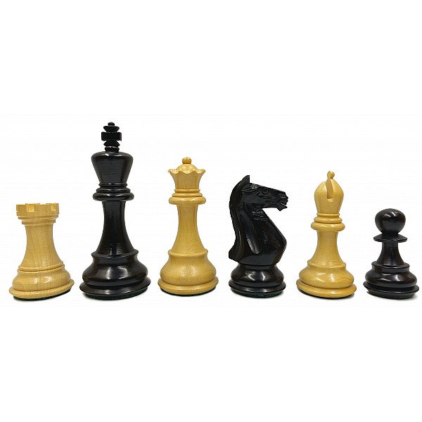 Supreme boxwood/ebonized 3.75" chess pieces