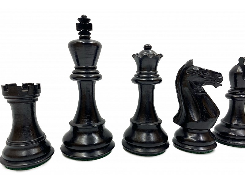 Piezas de ajedrez supremas de boj / ebonizado de 3.75