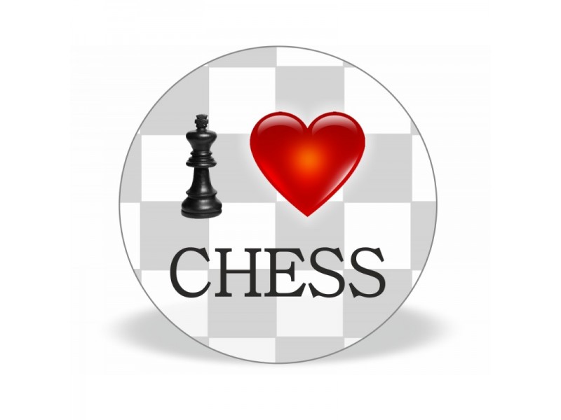 Schach-Magnet-Knopf - Ich liebe Schach