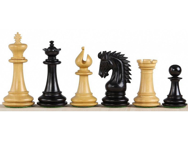 Sheffield knight  boxwood/ebonize  4" chess pieces 