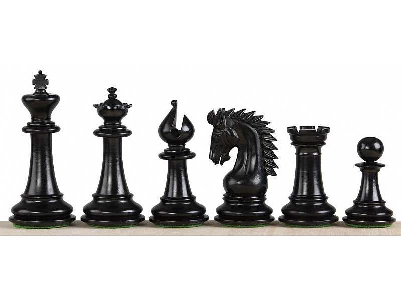 Sheffield knight  boxwood/ebonize  4" chess pieces 