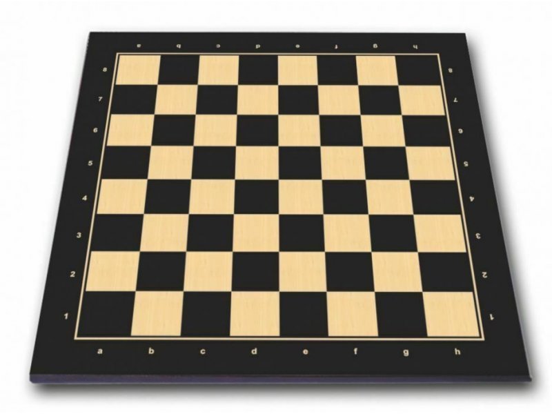 19.7” wooden black economy wooden chess board with coordinates 