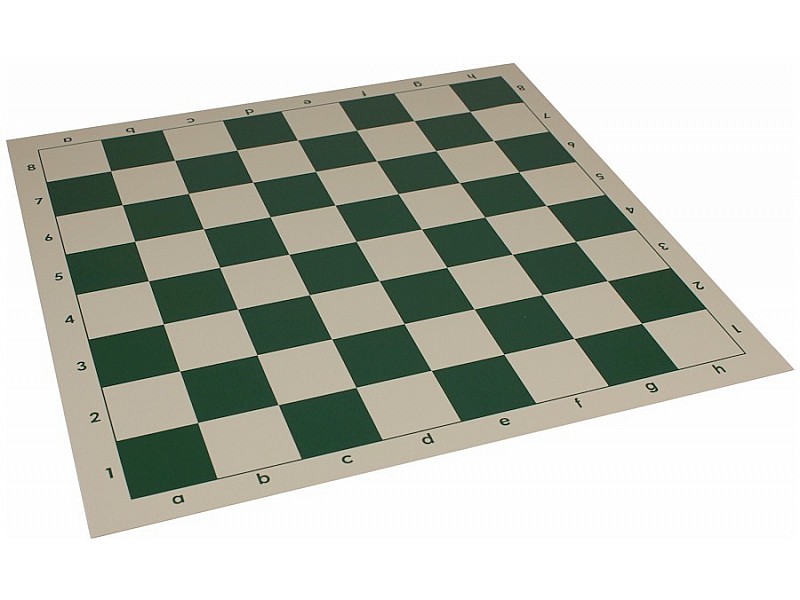 Tablero de ajedrez de vinilo verde con piezas de plástico 3.75