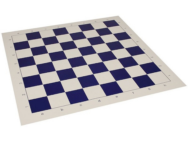 20" blue vinyl chess board with staunton plastic 3.75"