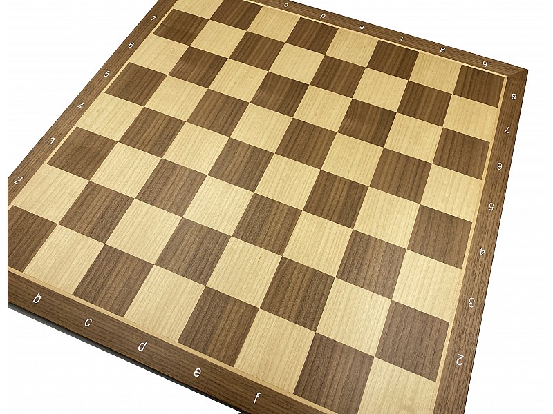 19.7” wooden chess board walnut with coordinates 