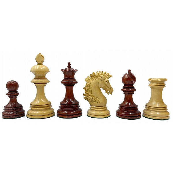 Wellington redwood/badauk 3.75" chess pieces 