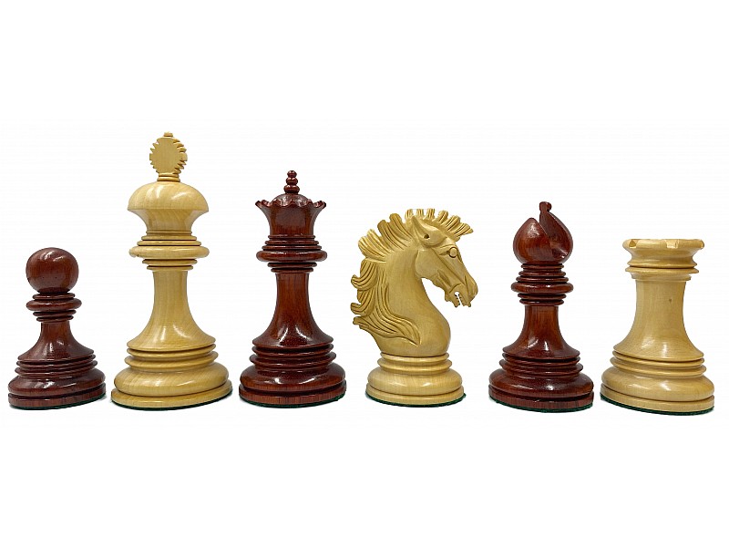 Wellington redwood/badauk 4.24" chess pieces 