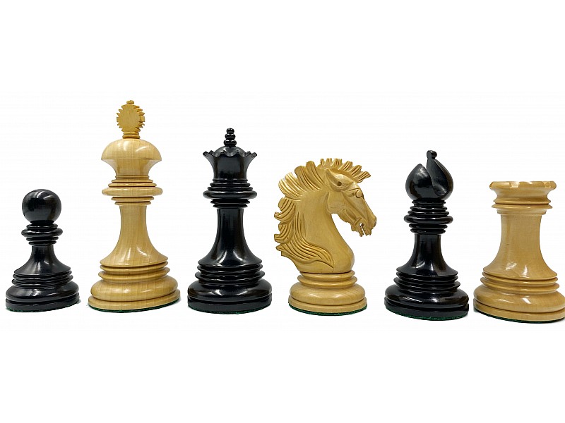 Piezas de ajedrez de ébano/boj Wellington de 4.24