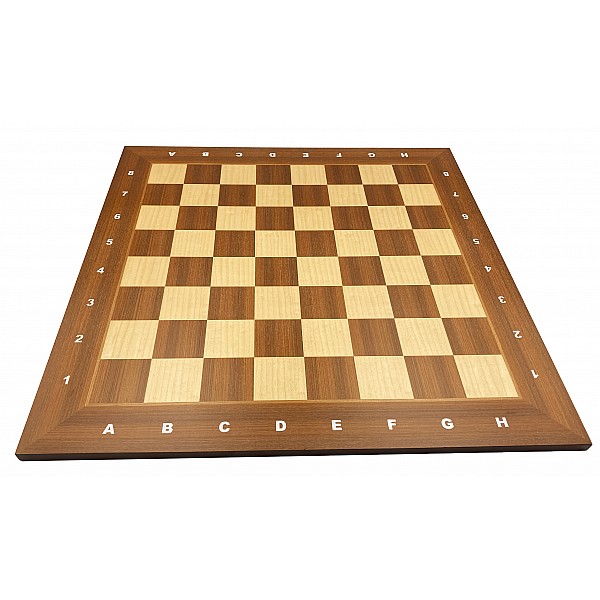 Mahogany chess board  with indices 21.65" X 21.65" 