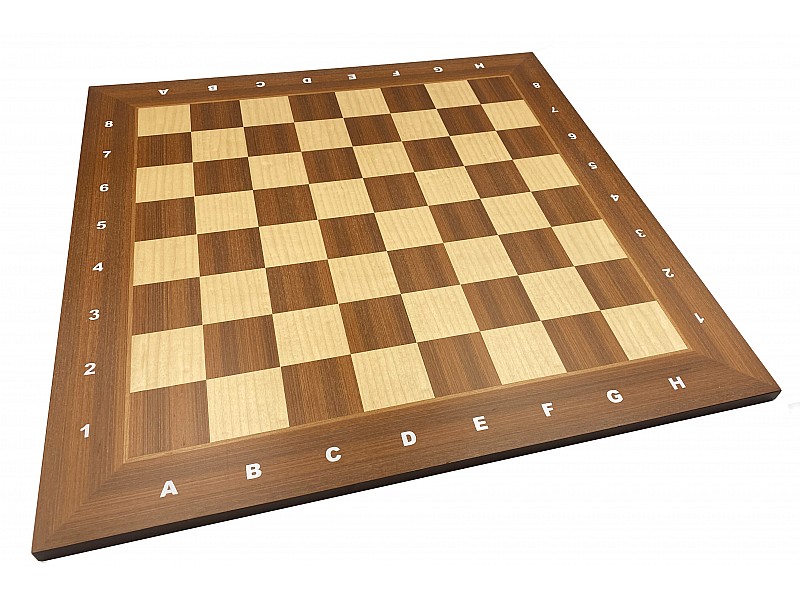 21.6” Mahogany wooden chess board  with coordinates 