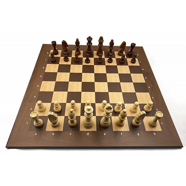 Economy chess set &  wooden pieces & wooden case 3.50" king