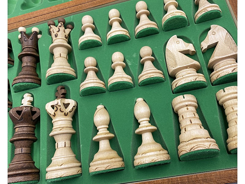 21.25" wooden chess set ambassador brown  