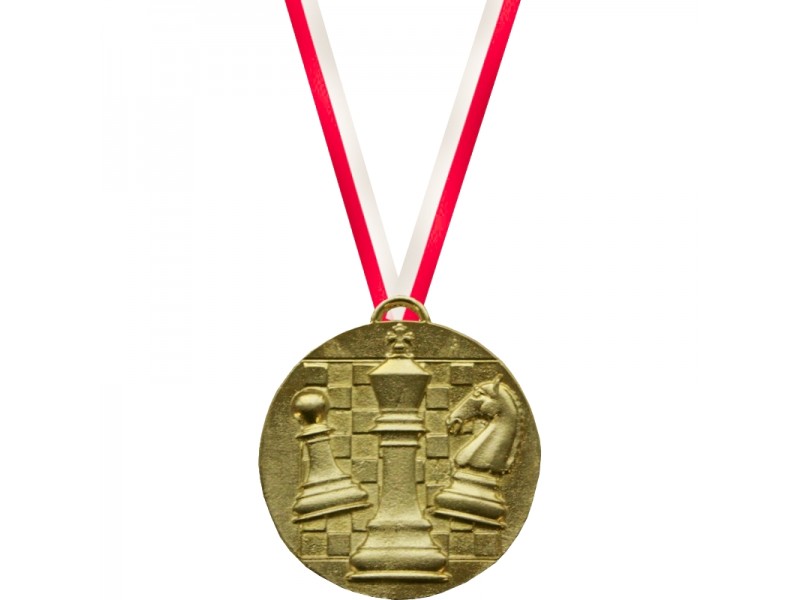 Chess medal gold (diameter 5 cm / 1.97" )