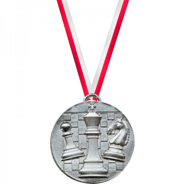 Chess medal silver (diameter 5 cm / 1.97" )