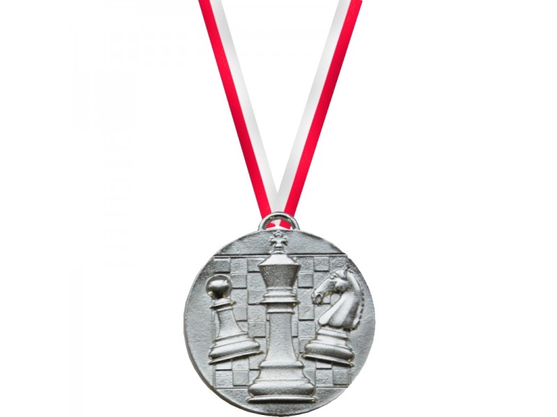Medalla de ajedrez de plata (diámetro 5 cm / 1.97