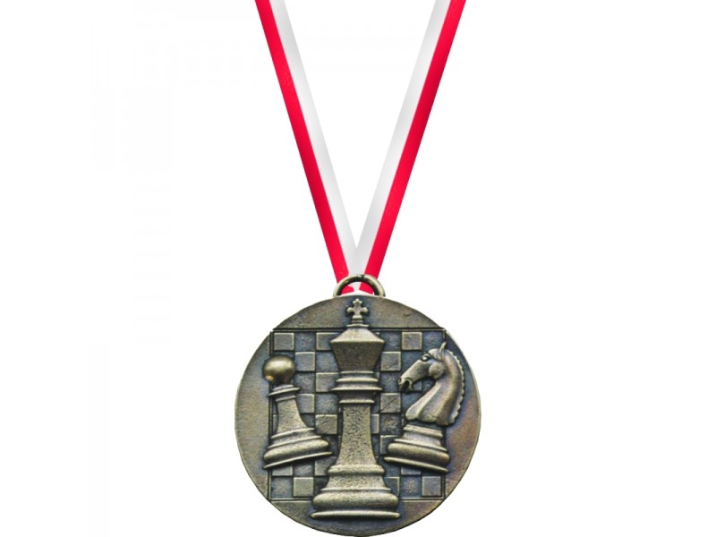 Chess medal bronze (diameter 5 cm / 1.97" )