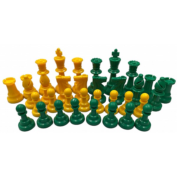 German staunton colored  3.74" chess plastic pieces