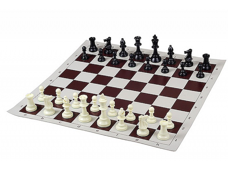 19.68" Vinyl tournament chess board brown